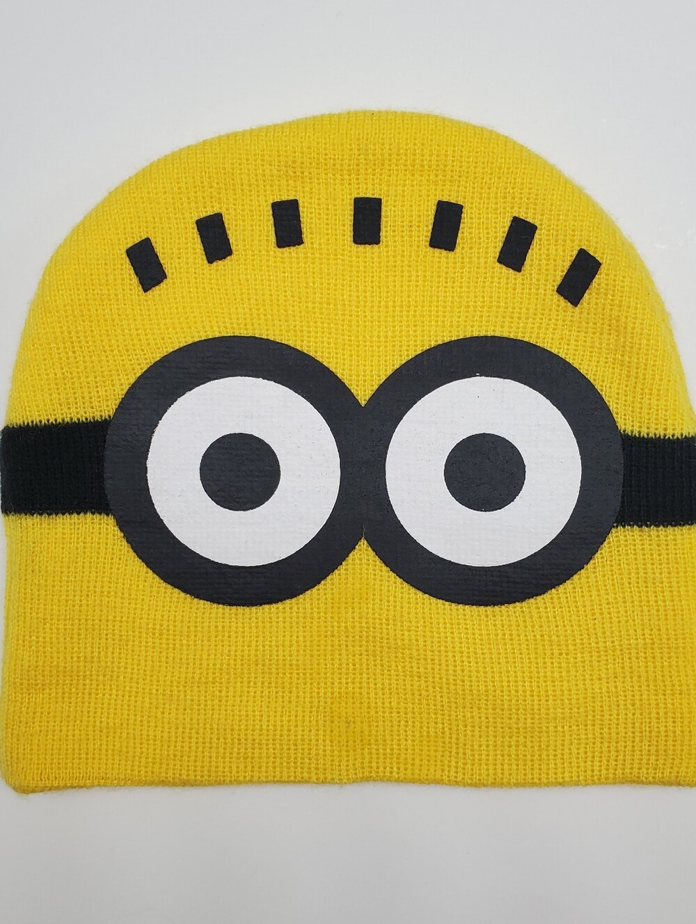 Universal Despicable Me Minion Yellow Beanie Hat with Black & White Eye Graphic